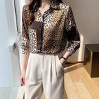 Women's Leopard Print Long-Sleeve Shirt