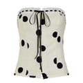 Women's Bandeau Blouse with Ruffle Details and Button Placket