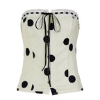 Women's Bandeau Blouse with Ruffle Details and Button Placket