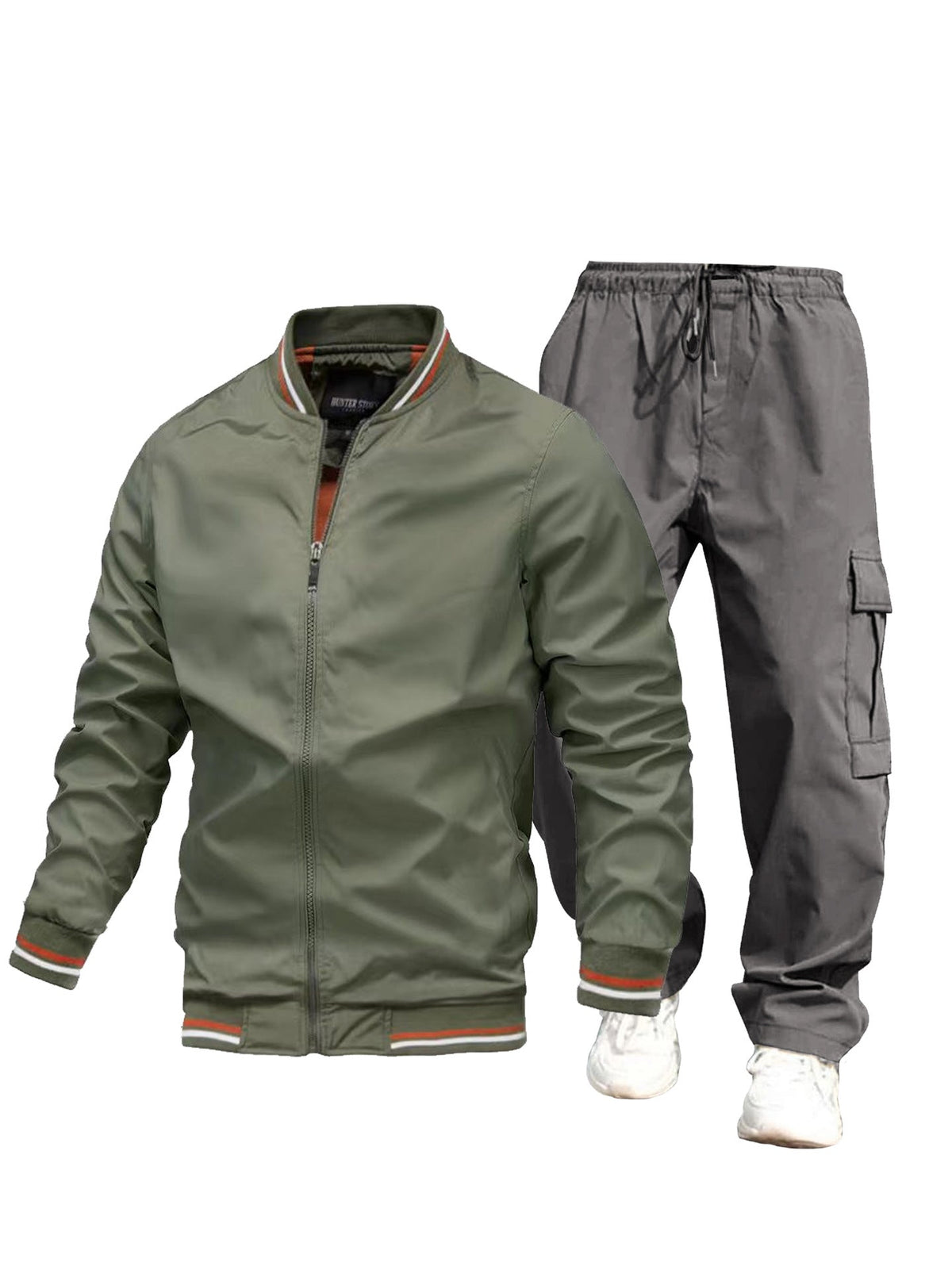 Men's sporty jacket and cargo pants set