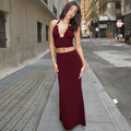 Two-Piece Crop Top and Maxi Skirt Set