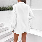 Women's Casual Cotton Blouse with Button Details