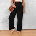 Women's Elegant High-Waist Trousers with Side Pockets