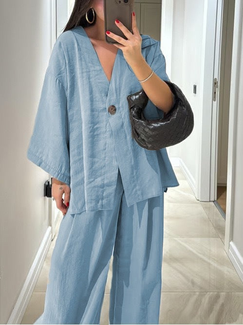 Women's Casual Linen Pantsuit