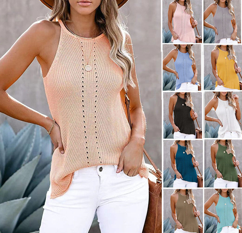 Women's Sleeveless Textured Knit Top