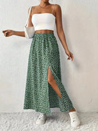 Women's Floral Maxi Skirt with Slit