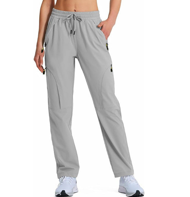 Women's Cargo Pants with Side Pockets and Elastic Waistband