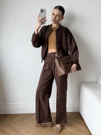 Casual Sweat Jacket and Pants Set