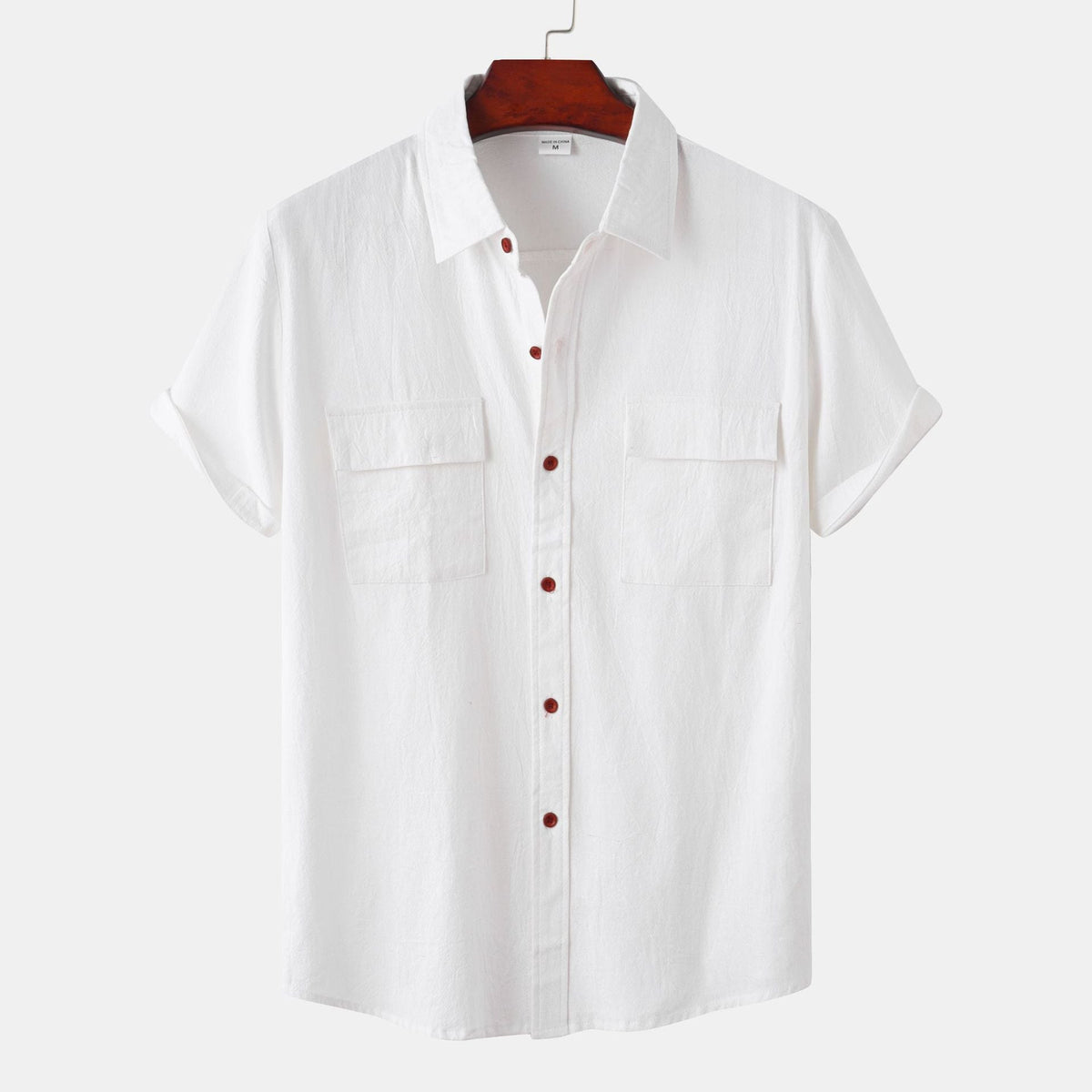 Women's Short-Sleeve Shirt with Practical Chest Pockets and Casual Structure