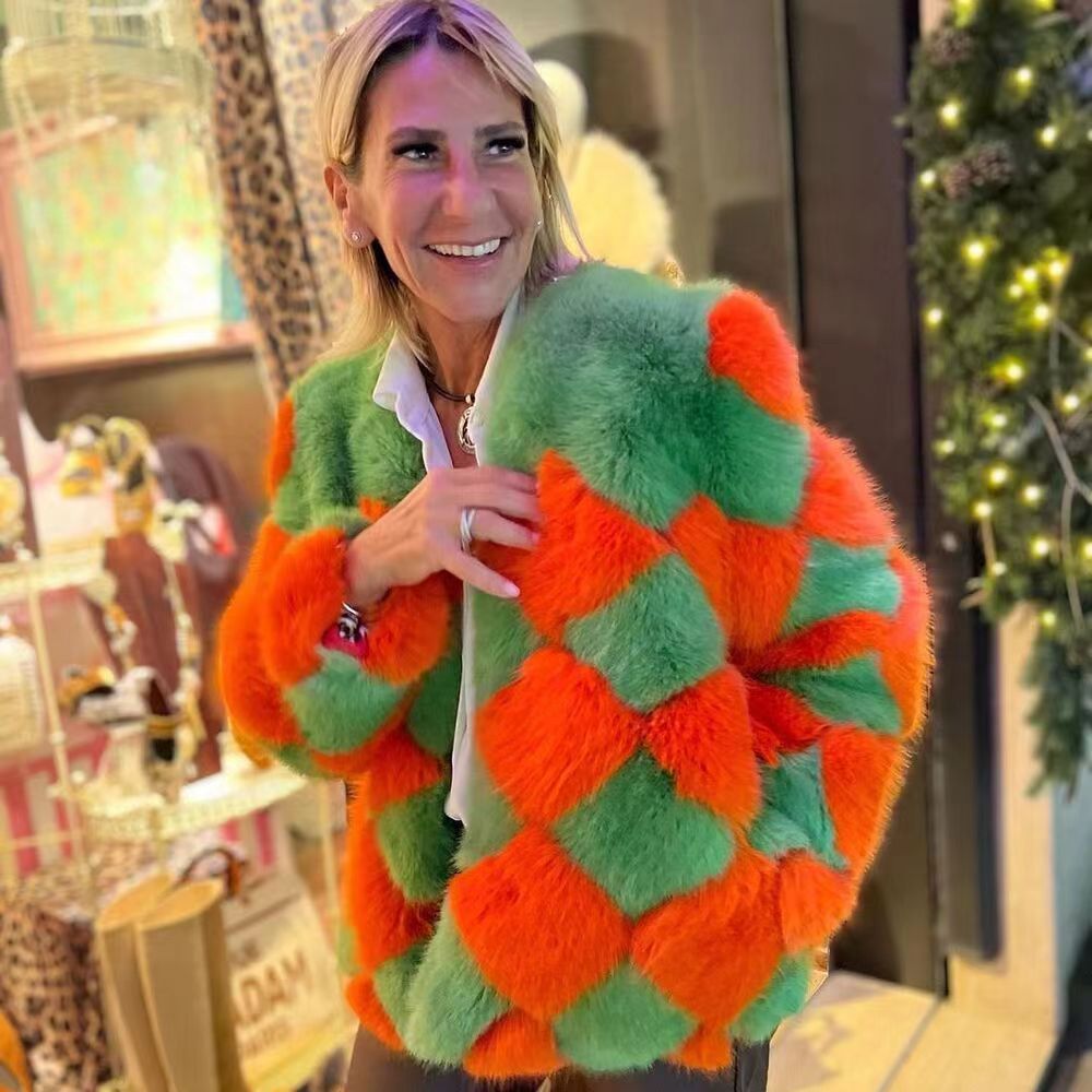 Women's Plus Size Faux Fur Coat