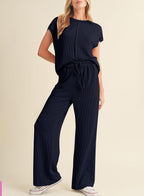 Women's Casual Wide-Leg Jumpsuit with Elastic Waist