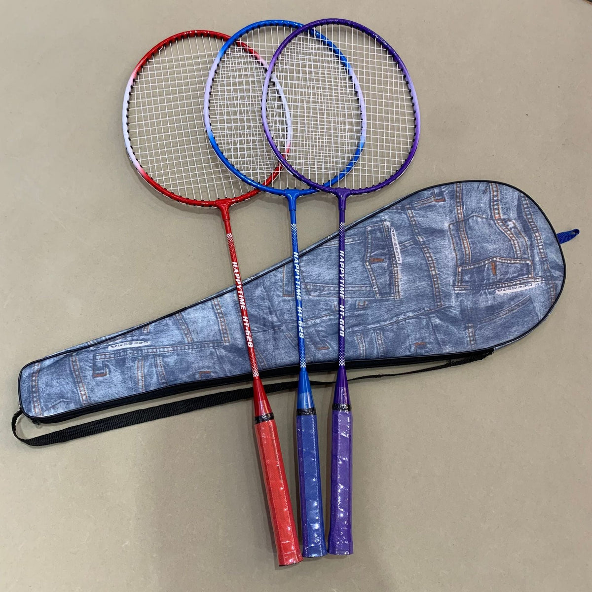 Kalsten Badminton Racket Set with Multicolored Rackets and Protective Cover