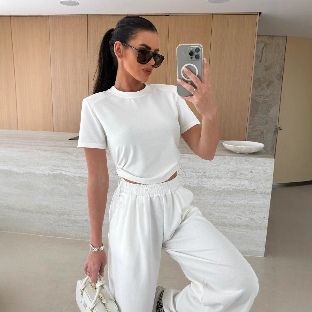 Casual Crop Top and Jogger Set