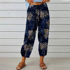 Women's Elegant Summer Trousers with Floral Pattern