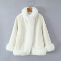 Elegant Faux Fur Jacket with Soft Collar and Modern Details