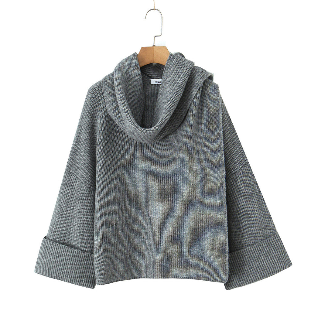 Women's Chunky Knit Cowl-Neck Sweater