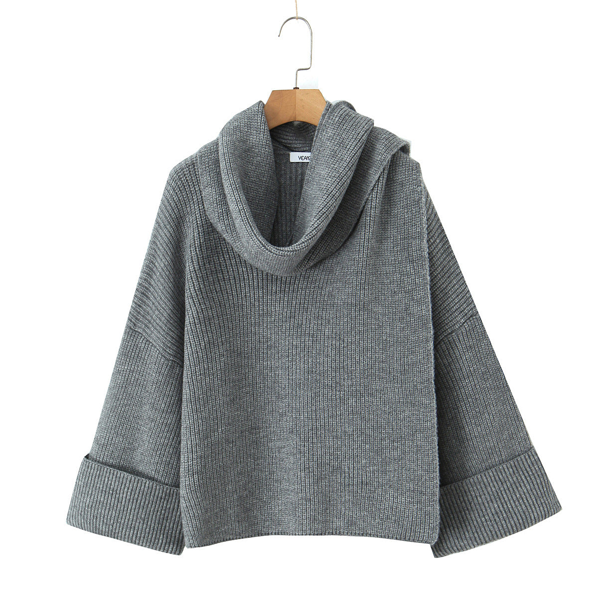 Women's Chunky Knit Cowl-Neck Sweater