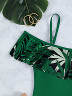 Women's Swimsuit with Floral Ruffle