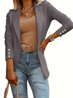 Women's Elegant Blazer with Fashionable Button Details