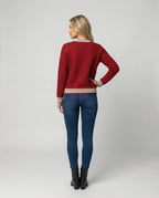 Two-Piece Knit Set with Pearl-Button Cardigan and Wide-Leg Trousers