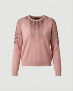Two-Piece Knit Set with Pearl-Button Cardigan and Wide-Leg Trousers