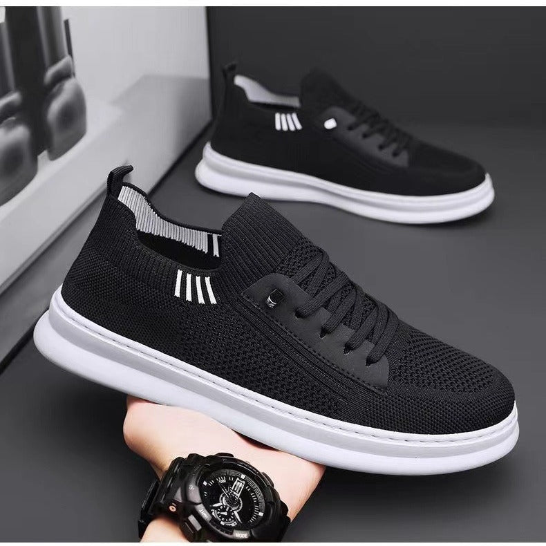 Women's Breathable Sneakers with Elastic Knit Upper and Cushioning Sole