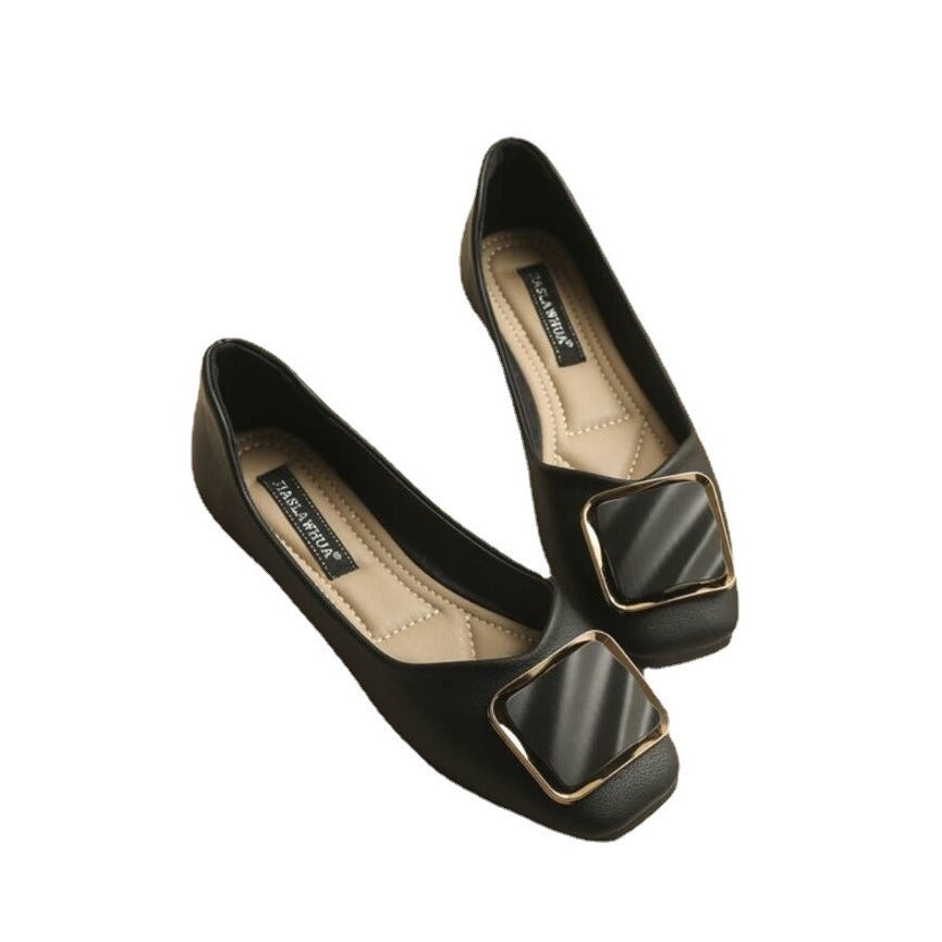 Women's Ballet Flats with Elegant Buckle Accent