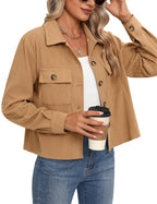 Women's Corduroy Jacket with Practical Chest Pockets