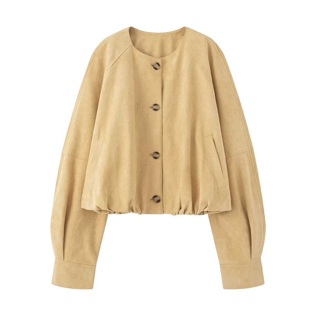 Women's Elegant and Loose Faux Leather Blouse Jacket