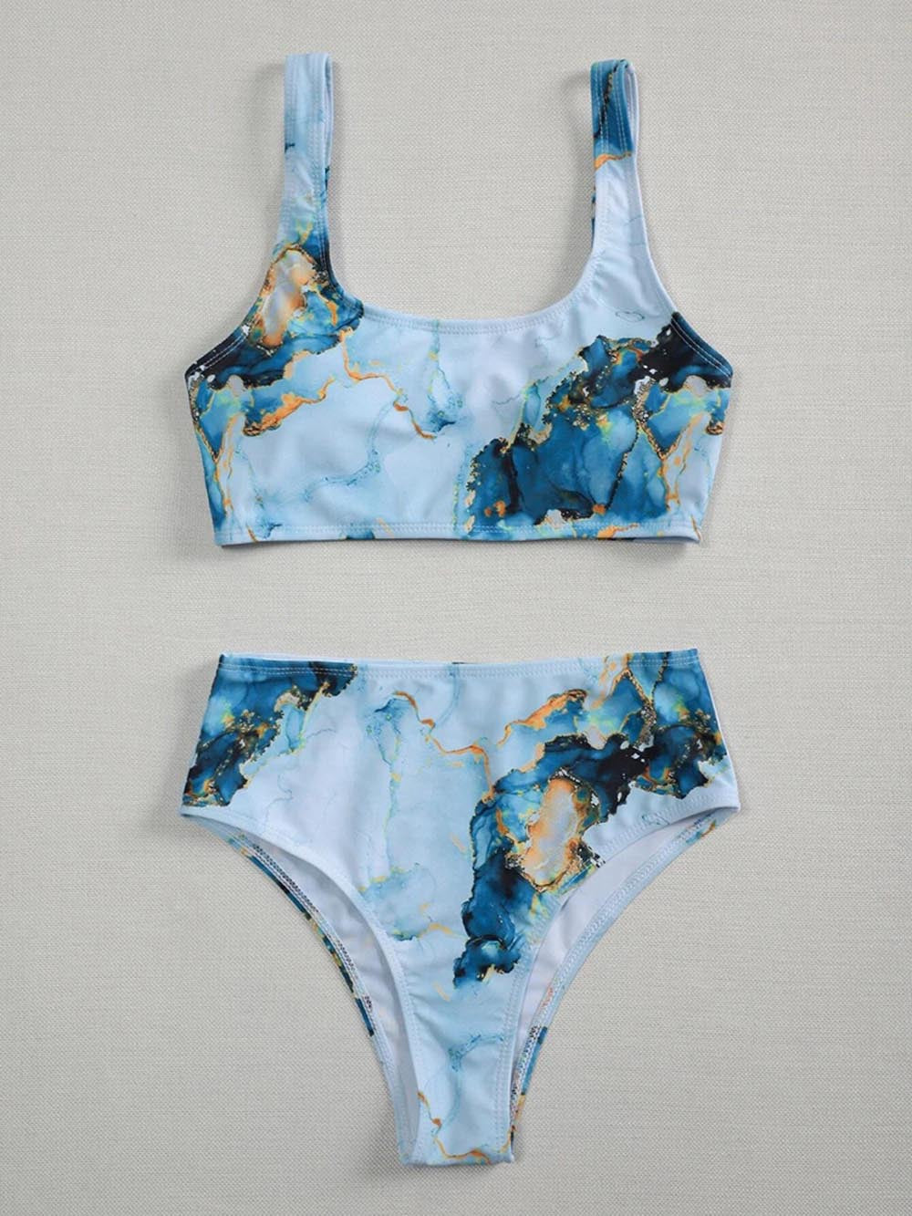 Women's Asymmetrical Bikini Set with Knotted Top