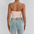 Women's Bandeau Crop Top with Knot Design