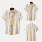 Women's Short-Sleeve Blouse with Modern Abstract Print