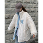 Women's Casual Quilted Jacket with High Collar and Side Pockets