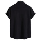 Women's Short Sleeve Shirt with Textured Pattern