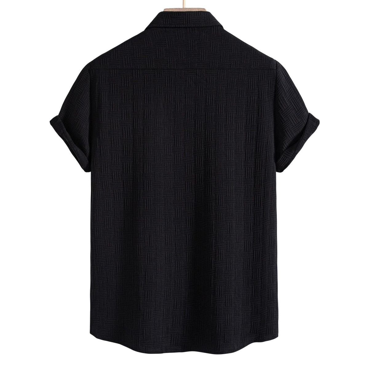 Women's Short Sleeve Shirt with Textured Pattern
