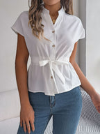 Women's Fitted Short-Sleeve Blouse