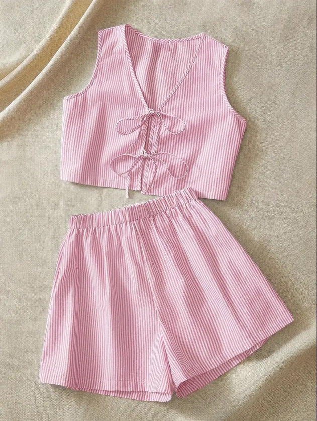 Women's Lounge-Wear Set with Ruching and Back Lacing