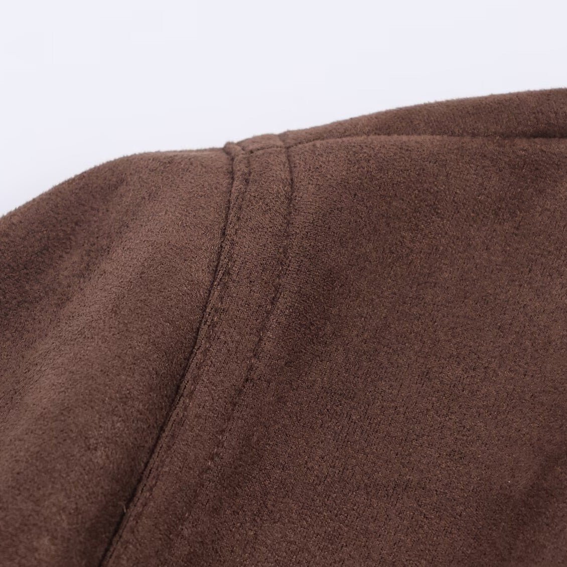 Elegant Women's Suede Blazer with Waist Belt