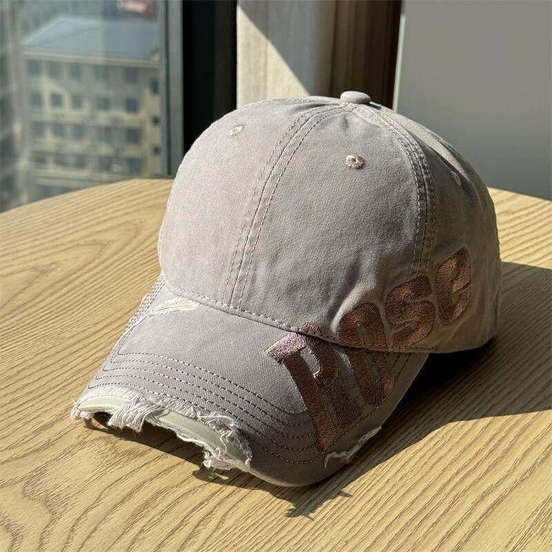 Men's Distressed Cotton Baseball Cap