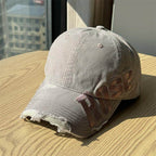 Men's Distressed Cotton Baseball Cap