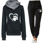 Women's Leisure Jogging Suit with Innovative Hood Design and Pockets
