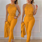 Women's Jumpsuit with Unique Bodice and Tailored Trousers