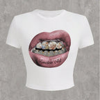 Women's Crop T-Shirt with Graphic Design