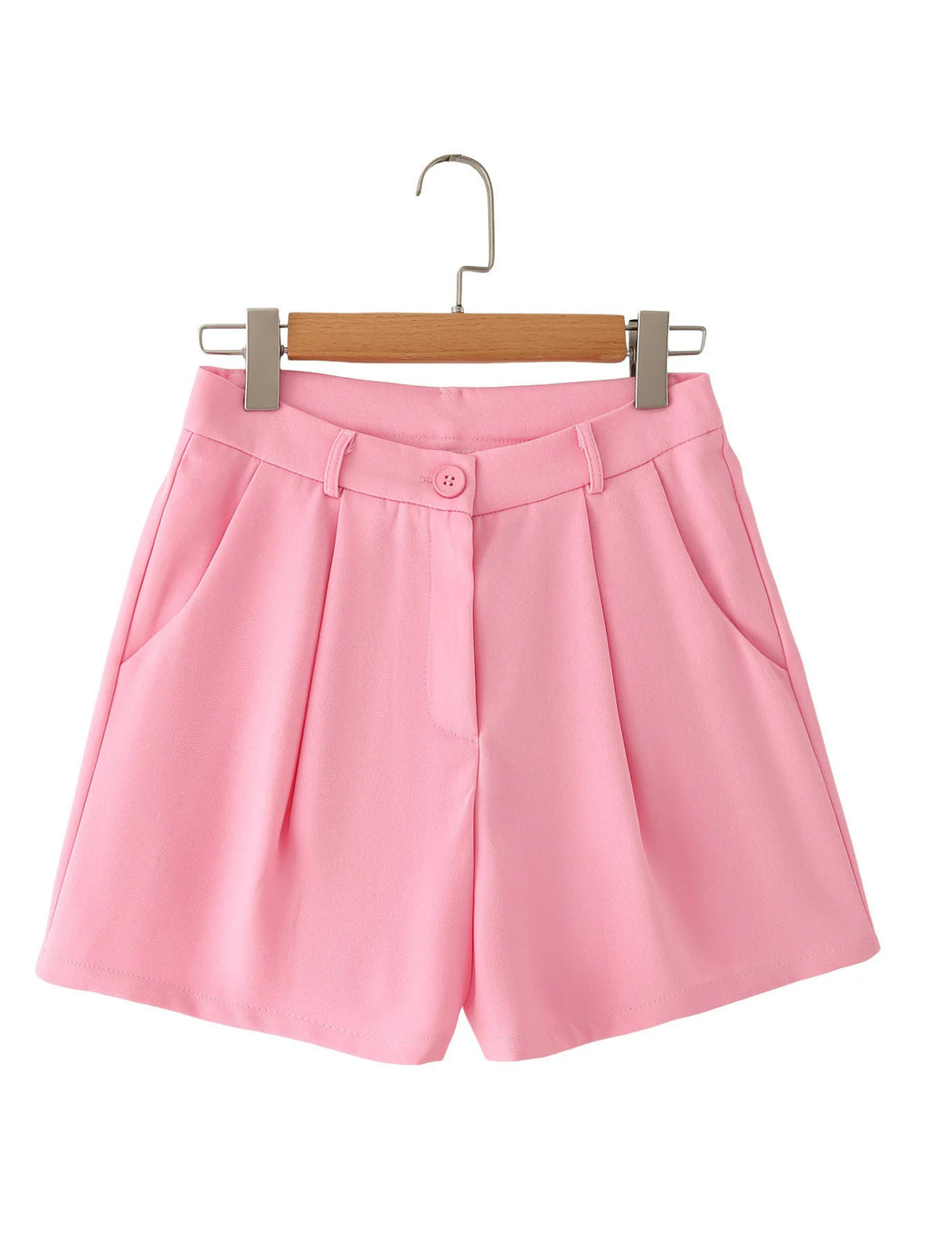 Women's Blazer and Shorts Set with Pockets