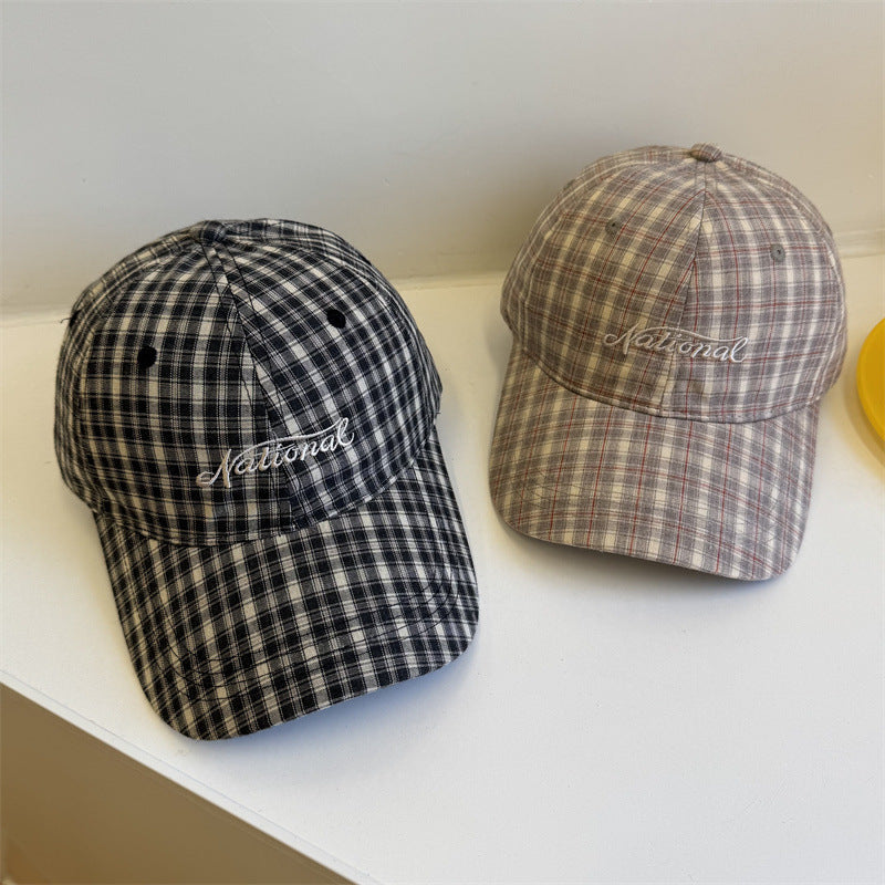 Men's Checkered Cotton Baseball Cap