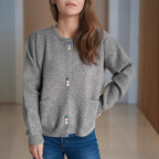 Women's Cardigan with Decorative Buttons and Pockets