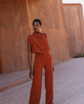 Elegant High-Neck Wide Leg Jumpsuit