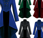 Women's Asymmetrical Stand-Up Collar Coat with Button Details