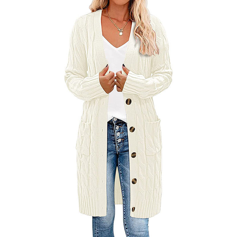 Chunky Knit Cardigan with Buttons and Pockets