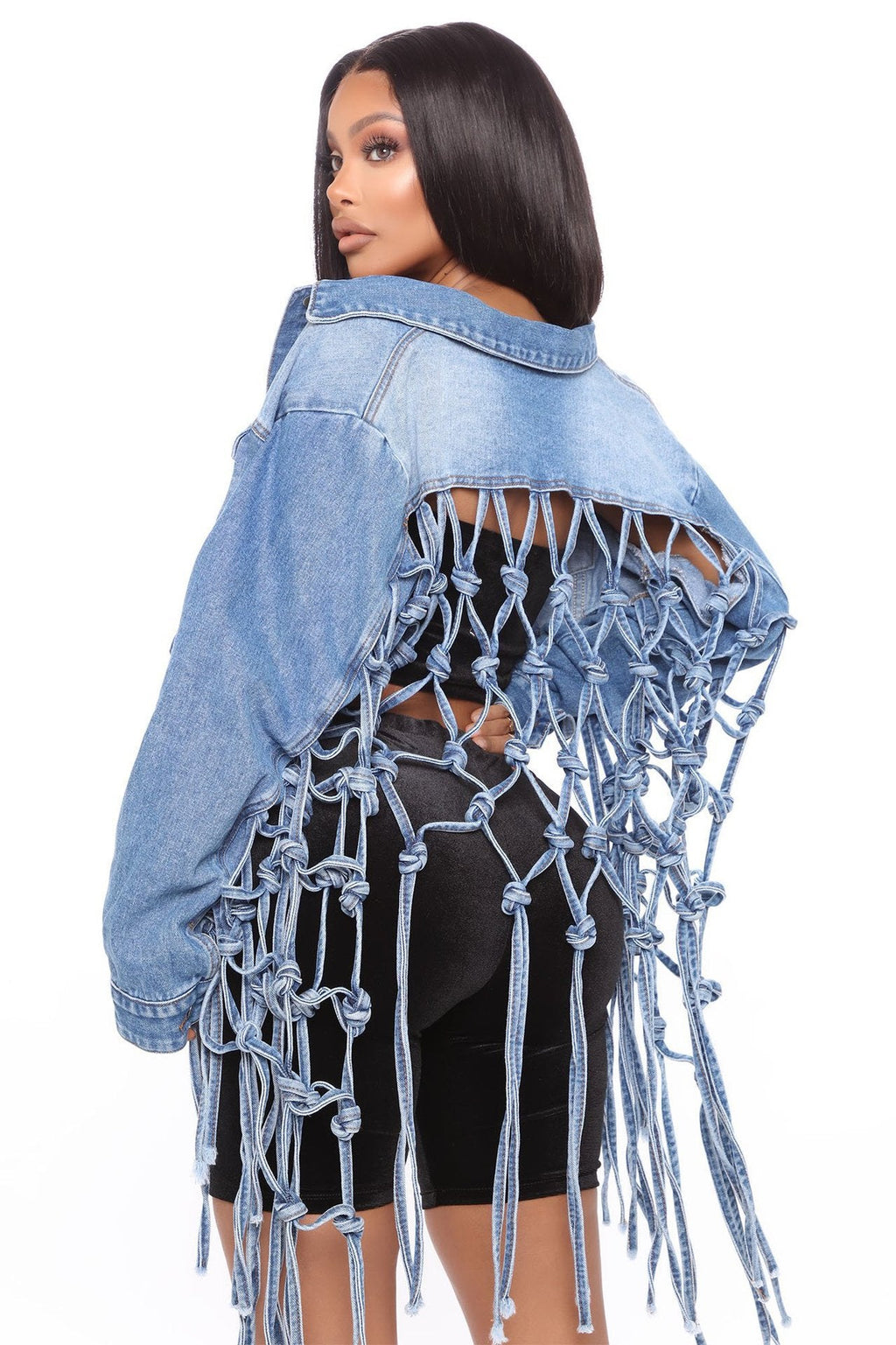 Women's Denim Jacket with Knot Detail